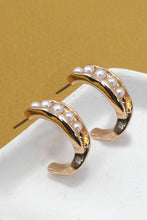 Load image into Gallery viewer, PEARL HOOP EARRINGS