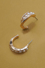Load image into Gallery viewer, PEARL HOOP EARRINGS