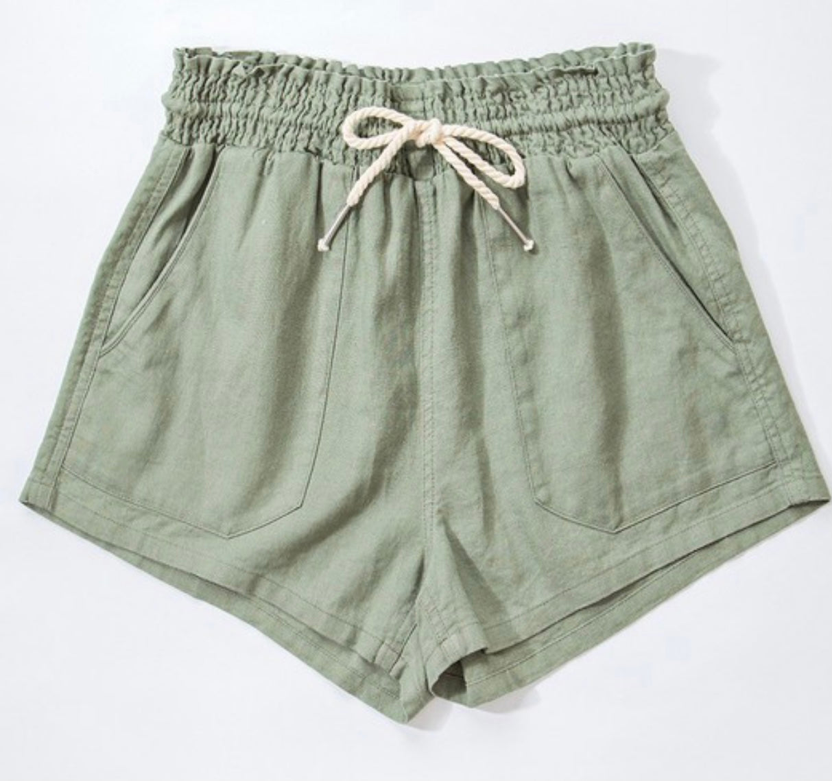 Drawstring Linen Shorts