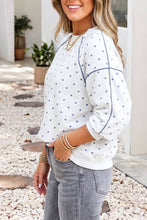 Load image into Gallery viewer, Polka Dot 3/4 Sleeve Relaxed Top
