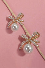 Load image into Gallery viewer, PEARL BOW EARRINGS
