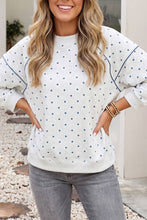 Load image into Gallery viewer, Polka Dot 3/4 Sleeve Relaxed Top
