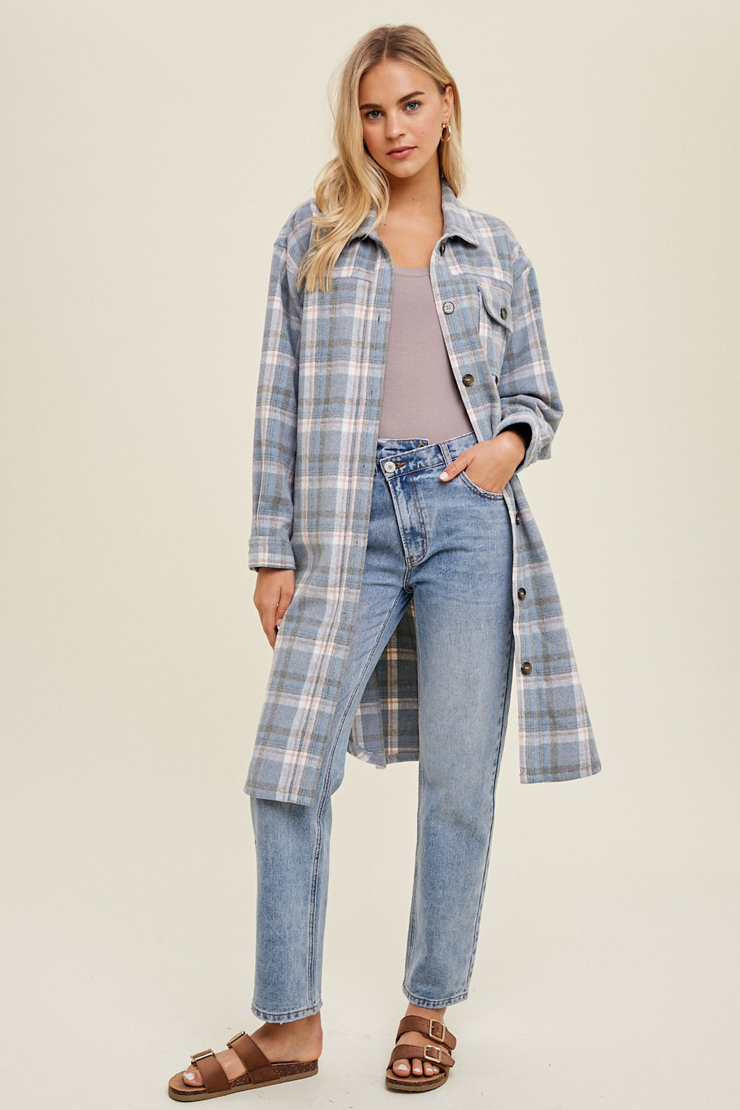 Long Plaid Shacket