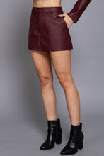 Load image into Gallery viewer, Washed Faux Leather Skort
