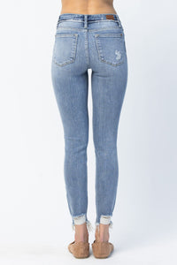 Distressed Hem Judy Blue Jeans Plus