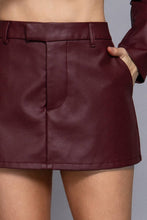 Load image into Gallery viewer, Washed Faux Leather Skort

