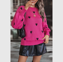 Load image into Gallery viewer, Heart Print Knit Sweater
