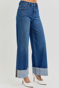 Risen Wide Cuffed Jeans