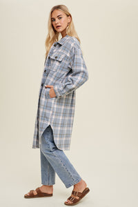 Long Plaid Shacket