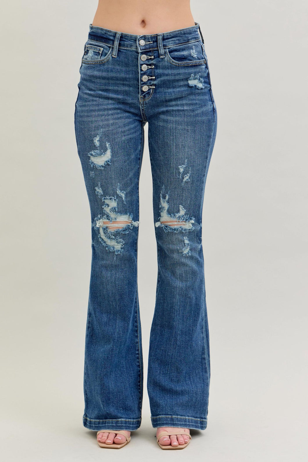 Judy Blue Distressed Flare Jean