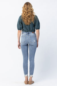 Distressed Hem Judy Blue Jeans Plus