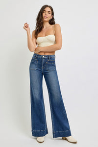 Risen Wide Flare Jeans