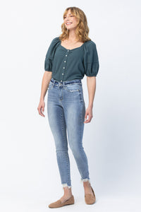 Distressed Hem Judy Blue Jeans Plus