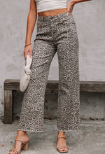 Load image into Gallery viewer, Leopard Wide Leg Jeans
