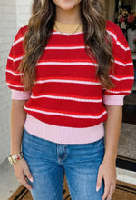 Load image into Gallery viewer, Color Block Half Sleeve Sweater
