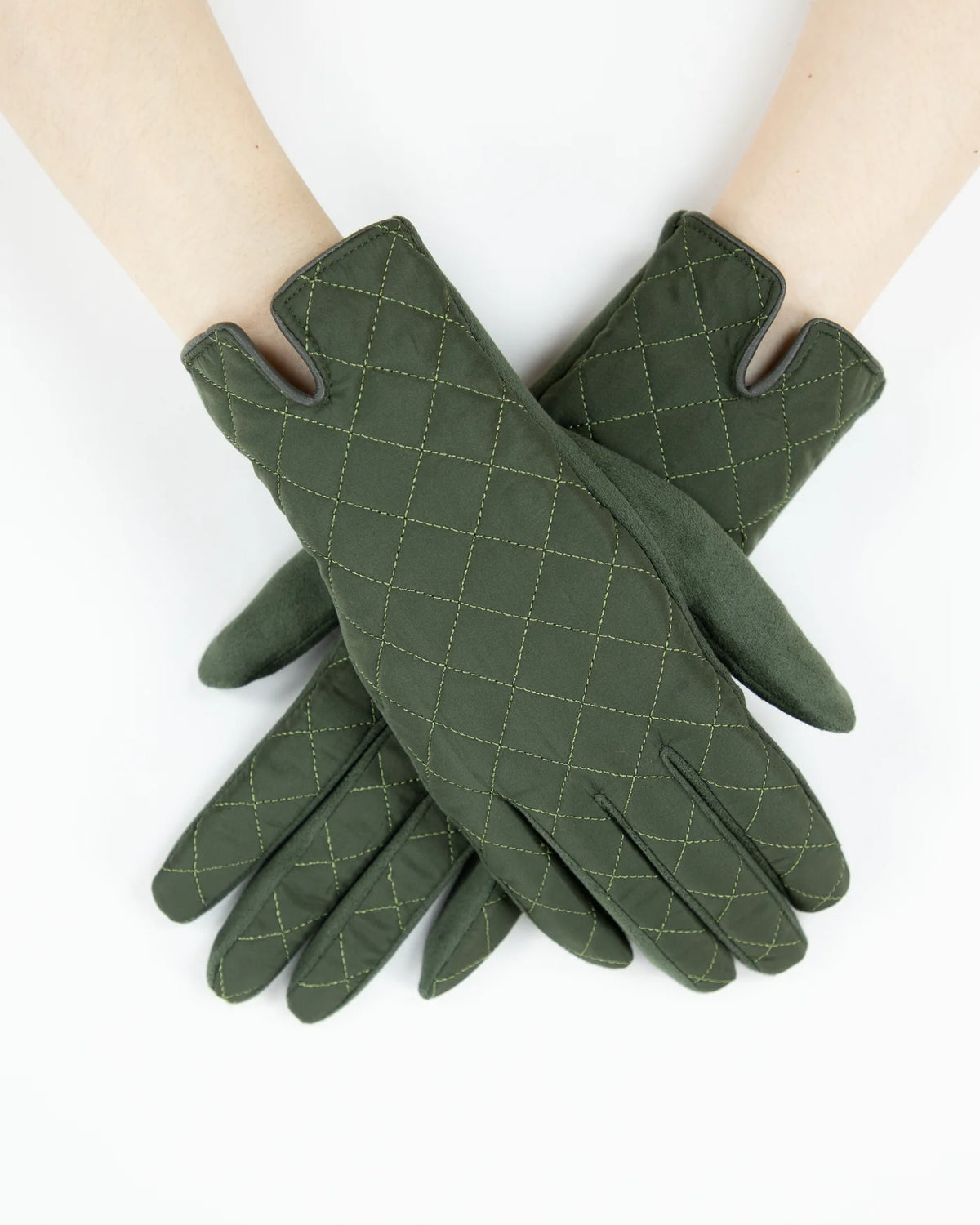 Olive Quilted Gloves