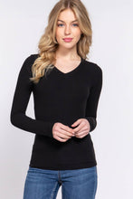 Load image into Gallery viewer, Long Sleeve V-neck Knit Top
