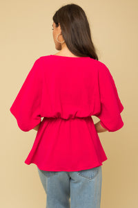 V-Neck Peplum Top