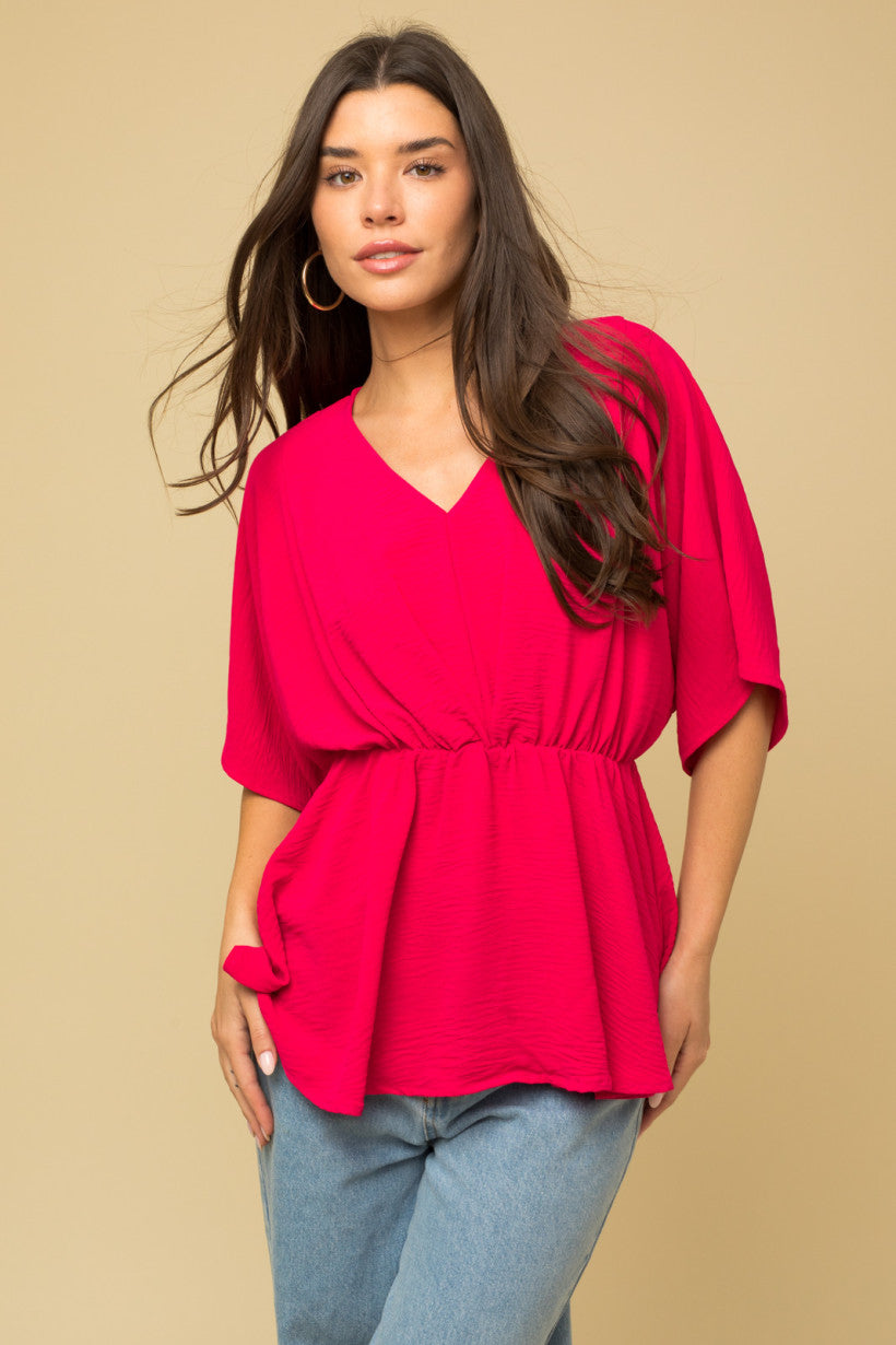 V-Neck Peplum Top