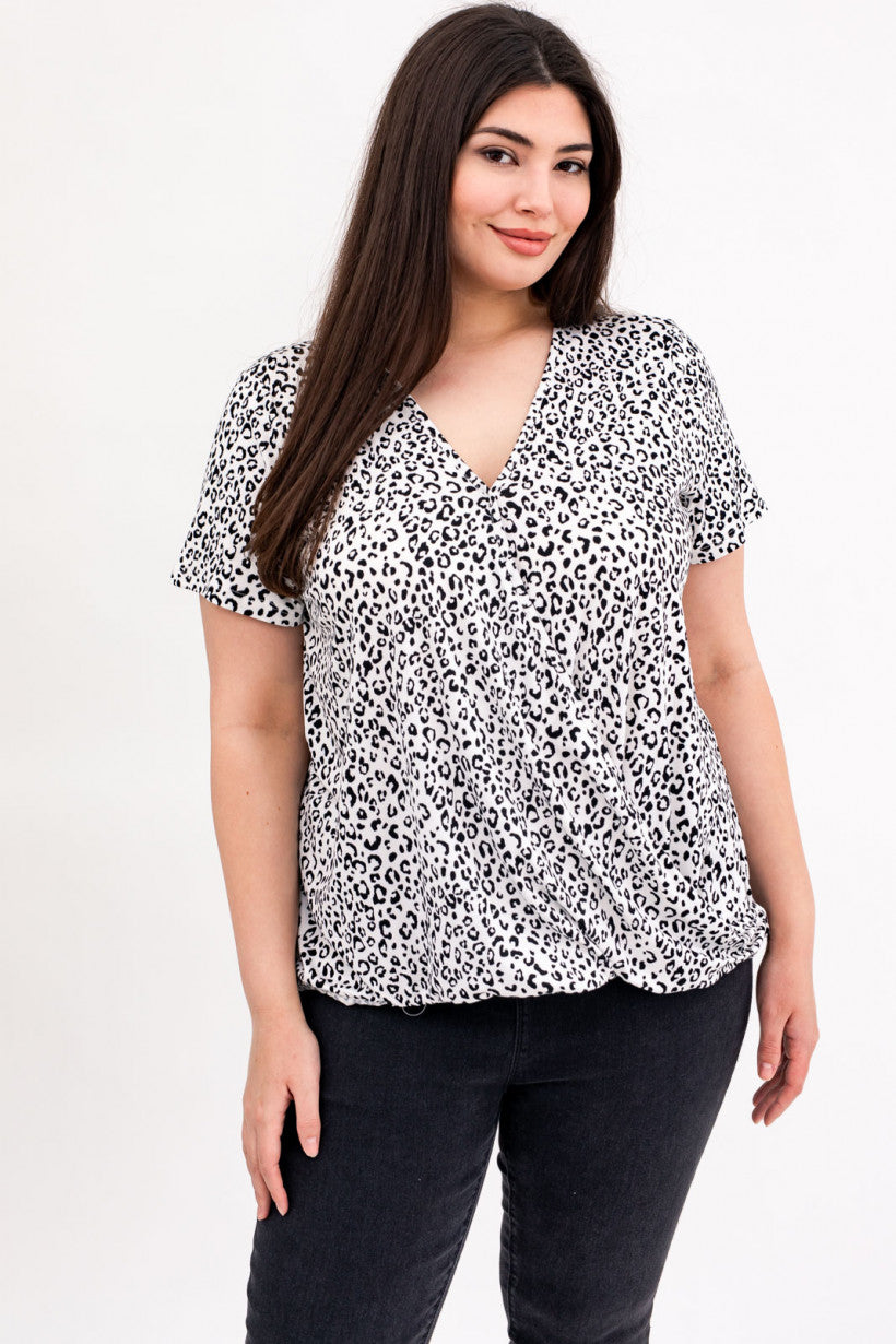 Leopard Print V-Neck Top