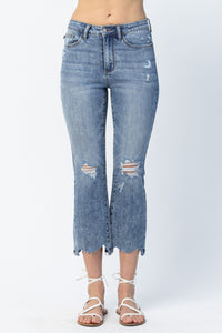 Judy Blue Chew Hem Bootcut Capri