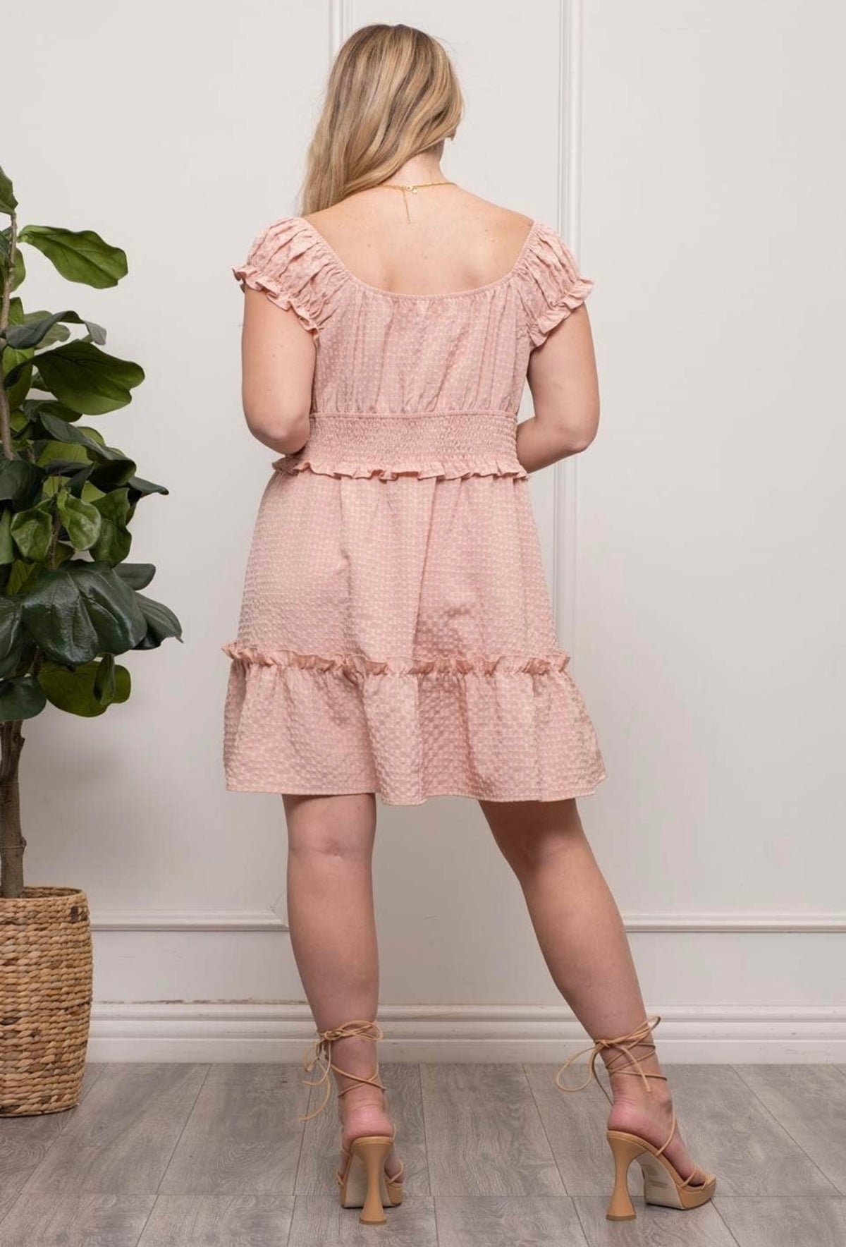 Textured Mini Dress - Curvy