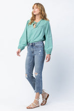 Load image into Gallery viewer, Judy Blue Chew Hem Bootcut Capri
