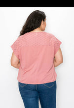 Load image into Gallery viewer, Eyelet Yoke Tie Front Blouse
