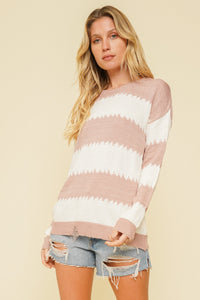 Distressed Stripe Sweater