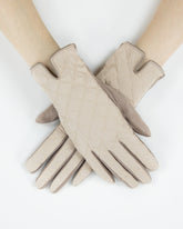 Beige Quilted Gloves