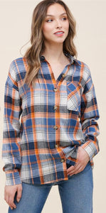 Plaid Button-Up Top