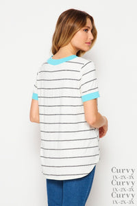 Striped V-Neck Top