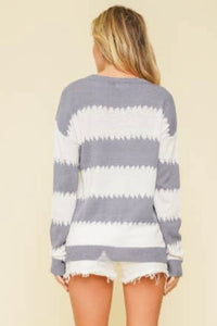 Distressed Stripe Sweater