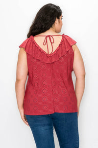 Ruffle Open Back V Tank