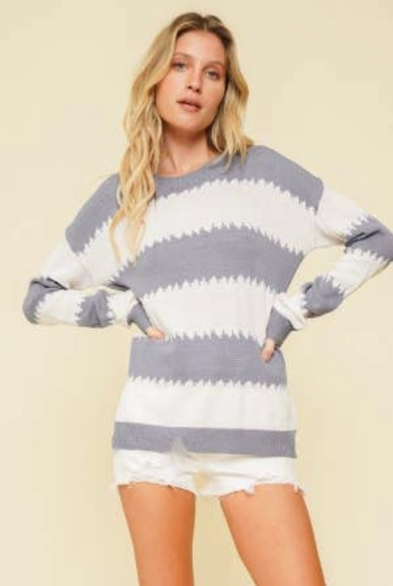 Distressed Stripe Sweater