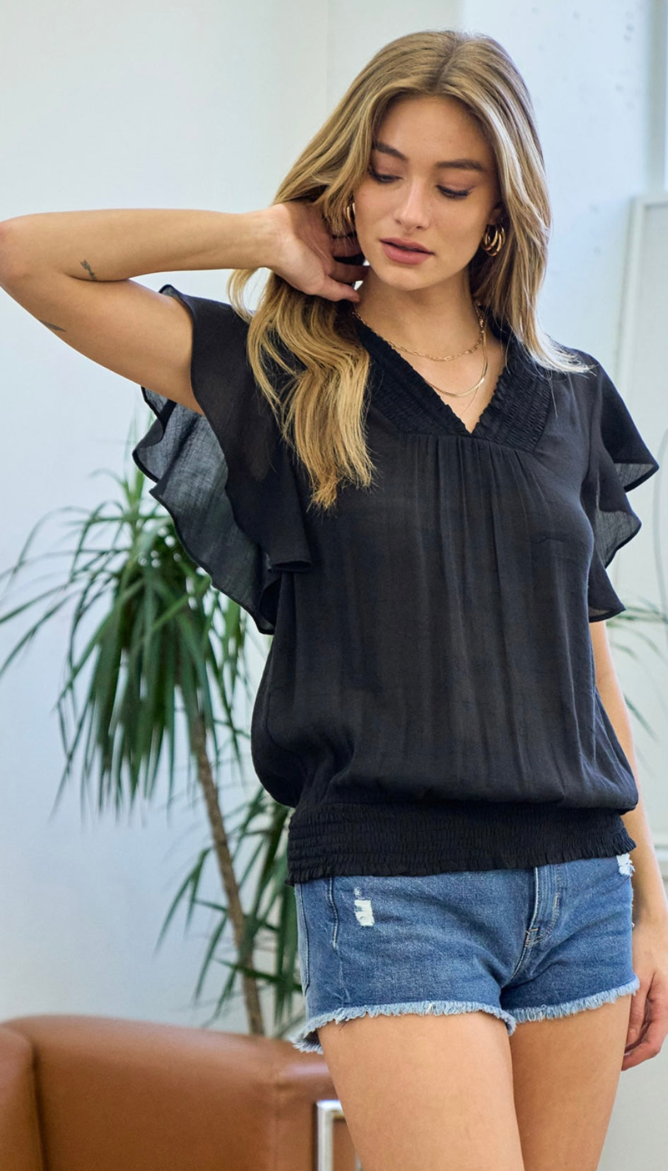 Ruffle Sleeve Top