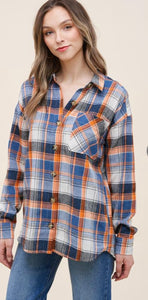 Plaid Button-Up Top