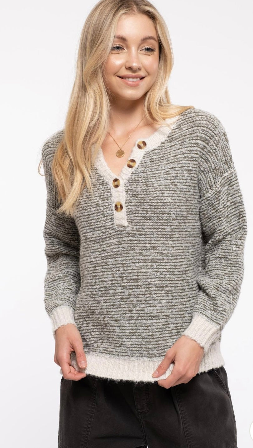 Button Front, Knit Top
