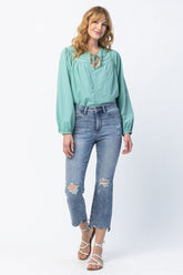 Judy Blue Chew Hem Bootcut Capri