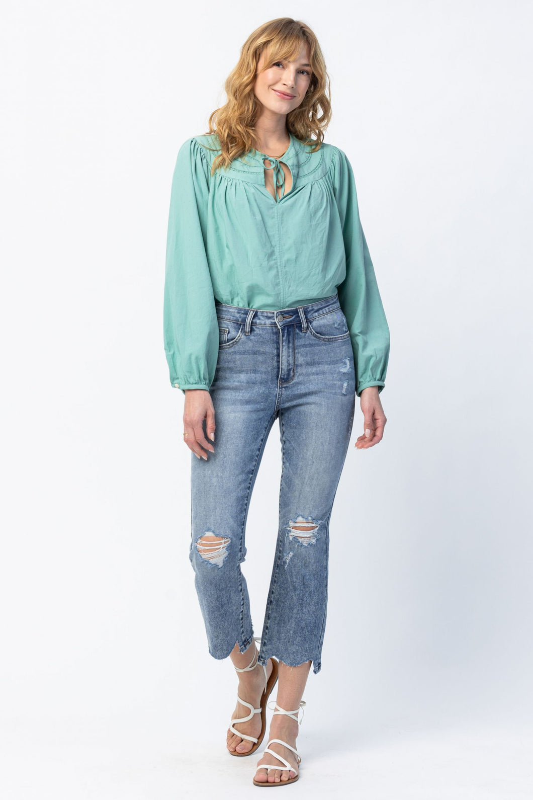 Judy Blue Chew Hem Bootcut Capri