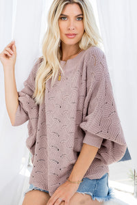 Boatneck Scalloped Sweater