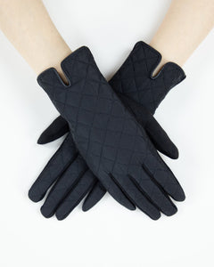 Black Quilted Gloves